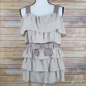 NWT Anthro Bordeaux L LARGE Ruffle Tank